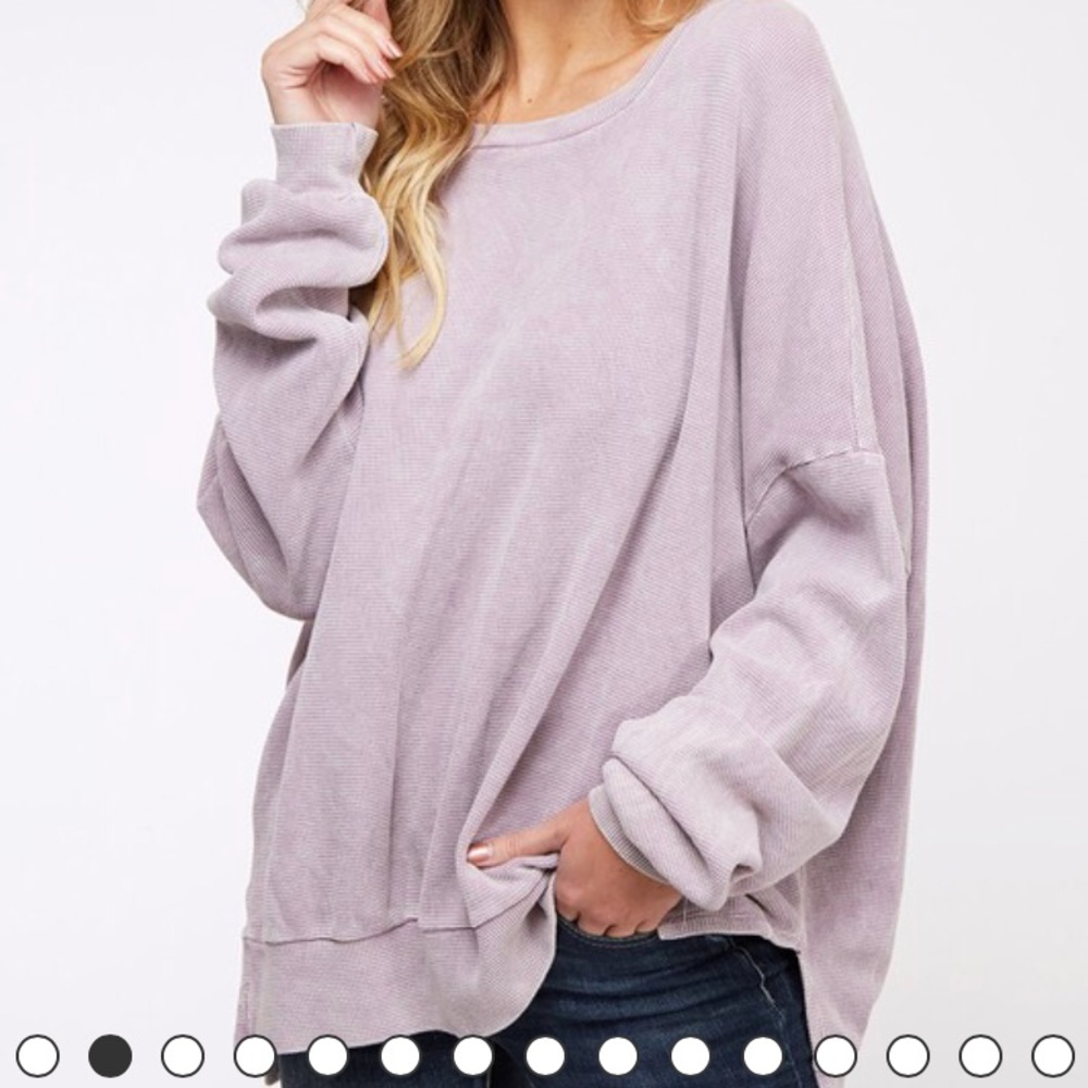 LAST//Lavender dyed waffle-knit sweatshirt